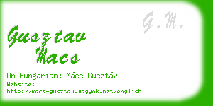gusztav macs business card