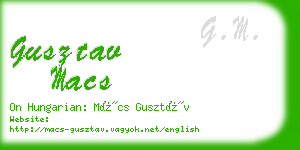 gusztav macs business card